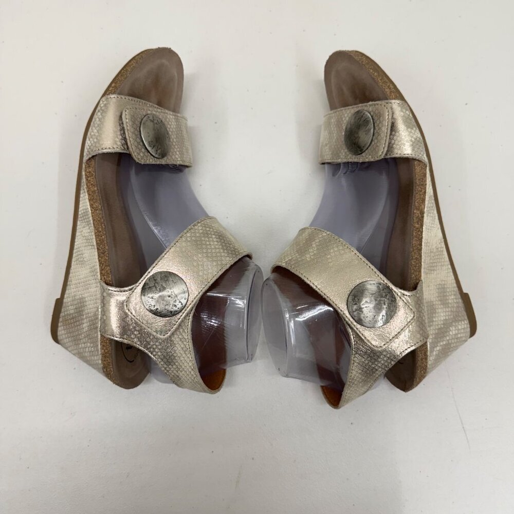 Taos Carousel Python Leather Ankle Strap Wedge Sa… - image 5